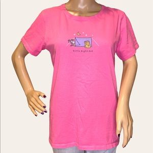Life is Good "Girl's Night Out" Tent | Camping Tee Shirt T-Shirt Size Medium VGC